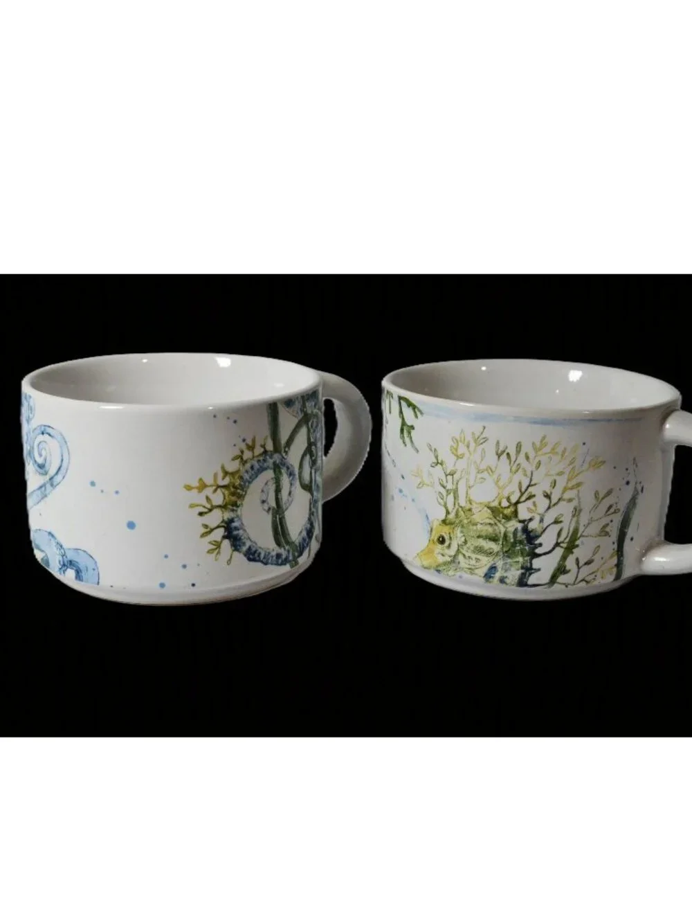 Pier 1 Imports Sea Life Mug Set With Rack Summer Decor Beach House Summer Rental